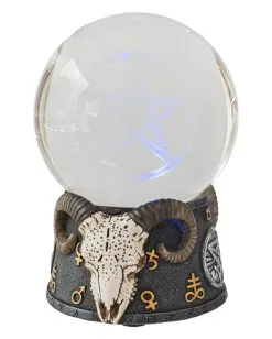 Baphomet Kristallkugel Mit LED -Halloween-Dekoration Verkäufe baphomet wahrsagekugel mit led baphomet crystal ball with led halloween tischdekoration 51351 04