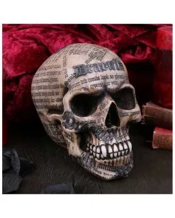 Dracula Totenkopf Mit Bram Stoker Zitaten -Halloween-Dekoration Verkäufe dracula totenschaedel mit bram stoker zitaten vampir totenkopf gothic deko halloween tischdeko 50770 05