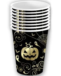 Extravagante Halloween Kürbis Pappbecher 6 St. -Halloween-Dekoration Verkäufe edle halloween kuerbis pappbecher noble halloween pumpkin paper cups elegante halloween tischdeko 53229 3