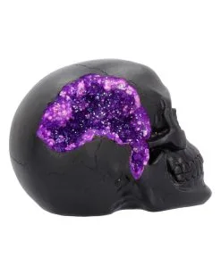 Geode Totenschädel Mit Violettem Gothic Glitter -Halloween-Dekoration Verkäufe geode totenkopf mit violetten gothic glitzer geode skull with purple gothic glitter 39526 06