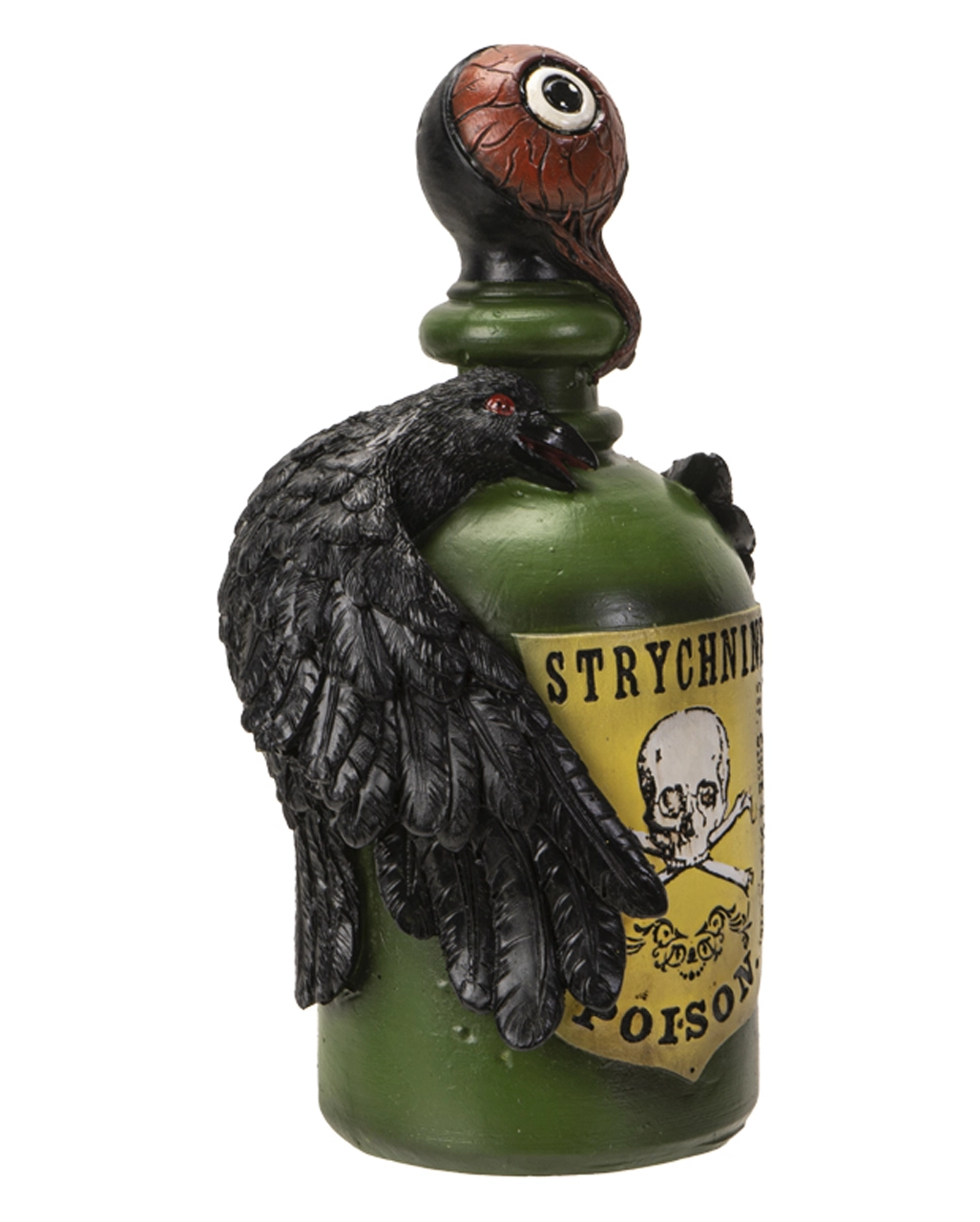 Giftflasche Mit Blutigem Augapfel & Krähe 20cm 4 Giftflasche Mit Blutigem Augapfel & Krähe 20cm – Bild 4