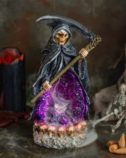 Sensenmann Backflow Räucherkegel Halter Mit LED -Halloween-Dekoration Verkäufe grim reaper backflow raeucherkegel halter mit licht grim reaper backflow incense burner with light 50660 04