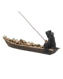 Sensenmann Mit Fähre Räucherstäbchenhalter -Halloween-Dekoration Verkäufe grim reaper faehrmann raeucherstaebchenhalter grim reaper ferryman insence holder gothic deko 39254 04