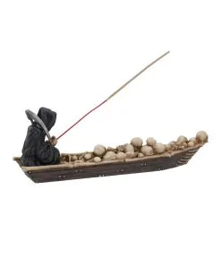 Sensenmann Mit Fähre Räucherstäbchenhalter -Halloween-Dekoration Verkäufe grim reaper faehrmann raeucherstaebchenhalter grim reaper ferryman insence holder gothic deko 39254 06