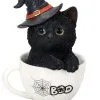 Halloween Katze In Teetasse 16cm