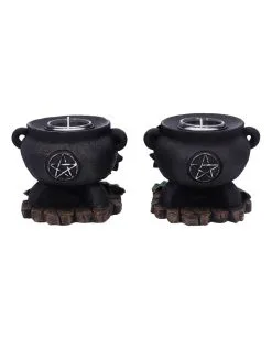 Hexenkessel Mit Efeu Kerzenhalter 2er Set -Halloween-Dekoration Verkäufe hexenkessel mit efeu teelichthalter 2er set witches cauldron with ivy candle holder halloween tischdeko 51064 03
