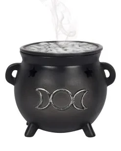 Hexenkessel Mit Dreifach-Mond Räucherkegel Halter