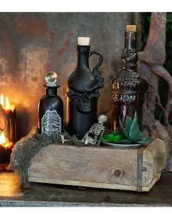 Vintage Glasflasche Kristallschliff Rund 20cm -Halloween-Dekoration Verkäufe jekyll and hyde giftflasche jekyll and hyde poision bottle halloween tischdeko gothic homeware 52022 07