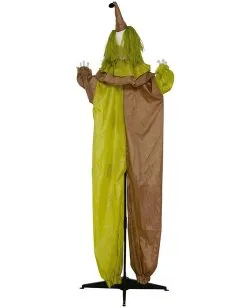 Horror Clown Standfigur Mit Leuchtaugen 180cm -Halloween-Dekoration Verkäufe lebensgrosse horror clown figur mit licht 180cm life size horror clown figure with light halloween standfigur clown 53363 3