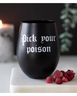 Wähle Dein Gift Weinglas -Halloween-Dekoration Verkäufe pick your poison weinglas pick your poison wine glass halloween homeware gothic homeware 53394 03
