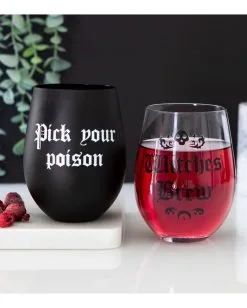 Wähle Dein Gift Weinglas -Halloween-Dekoration Verkäufe pick your poison weinglas pick your poison wine glass halloween homeware gothic homeware 53394 04