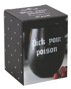 Wähle Dein Gift Weinglas -Halloween-Dekoration Verkäufe pick your poison weinglas pick your poison wine glass halloween homeware gothic homeware 53394 05