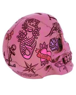 Pinke Tattoo Fund Totenschädel Spardose -Halloween-Dekoration Verkäufe pinke tattoo fund totenkopf spardose pinke tattoo fund money box totenschaedel geschenkartikel 54552 04
