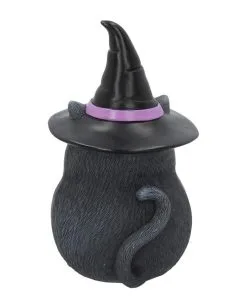 Schwarze Katze Mit Besen & Hexenhut -Halloween-Dekoration Verkäufe schwarze katze mit hexenhut black cat with witch hat and broom gothic figur geschenkartikel 39255 04