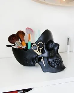 Schwarze Totenschädel Schale 27cm -Halloween-Dekoration Verkäufe schwarze totenkopf schale schwarze totenschaedel schale black skull trinket dish 53491 03