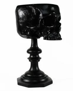 Schwarzer Totenschädel Als Ringehalter 21cm -Halloween-Dekoration Verkäufe schwarzer totenkopf als ringehalter schwarzer totenschaedel als ringhalter black skull ring holder gothic wohnaccessoire 54858 03