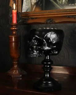 Schwarzer Totenschädel Als Ringehalter 21cm -Halloween-Dekoration Verkäufe schwarzer totenkopf als ringehalter schwarzer totenschaedel als ringhalter black skull ring holder gothic wohnaccessoire 54858 06