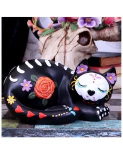 Schlafende Sugar Skull Katze 22cm -Halloween-Dekoration Verkäufe sleepy sugar skull katze schlafende sugar skull katze sleepy sugar skull cat 50725 07