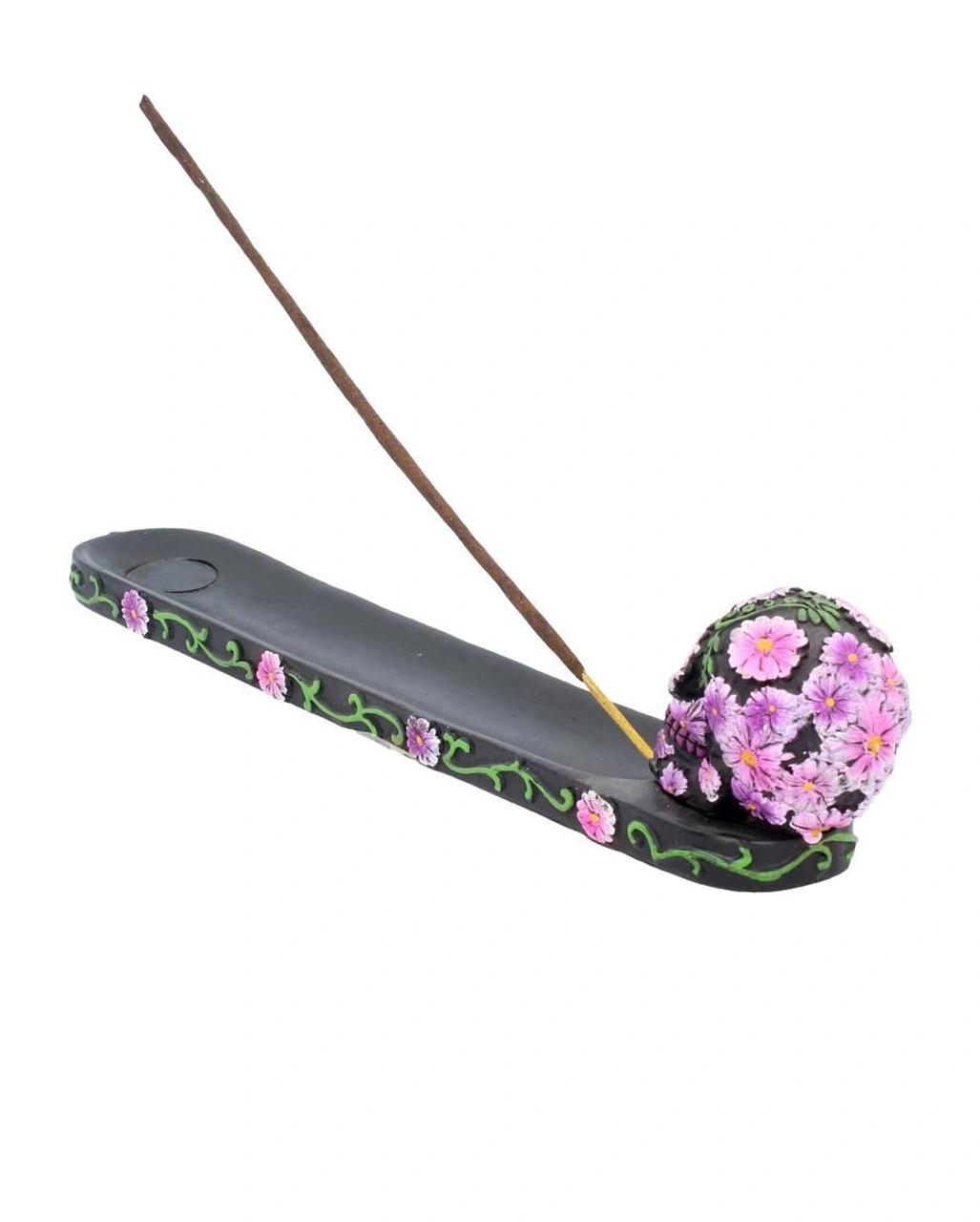 Sugar Skull Mit Blumen Räucherstäbchen Halter 4 Sugar Skull Mit Blumen Räucherstäbchen Halter – Bild 4