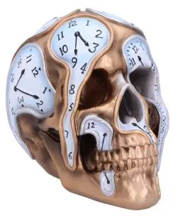 Die Zeit Vergeht Uhren Schädel 17,5cm