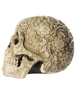 Totenschädel Mit Blütendesign -Halloween-Dekoration Verkäufe totenkopf mit bluetendesign totenschaedel dekoration skull with flower design 29106 3