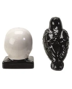 Totenschädel & Rabe Als Salz & Pfefferstreuer -Halloween-Dekoration Verkäufe totenkopf und rabe salz und pfefferstreuer skull and raven salt and pepper shaker gothic tischdeko 54743 03