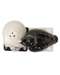 Totenschädel & Rabe Als Salz & Pfefferstreuer -Halloween-Dekoration Verkäufe totenkopf und rabe salz und pfefferstreuer skull and raven salt and pepper shaker gothic tischdeko 54743 04